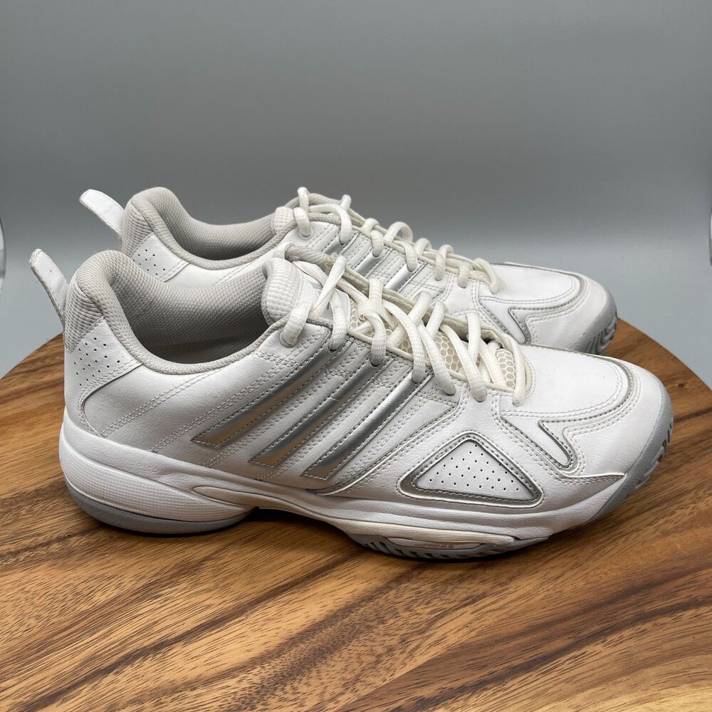 Adidas Adiprene Plus Shoes Mens 10 White Leather Casual Comfort Court Sneakers